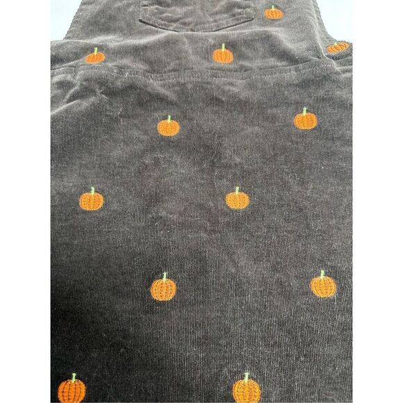 Gymboree Girls Perfect Pumpkin Corduroy Jumper Brown Bear Sz 8 Embroidered - Picture 2 of 9